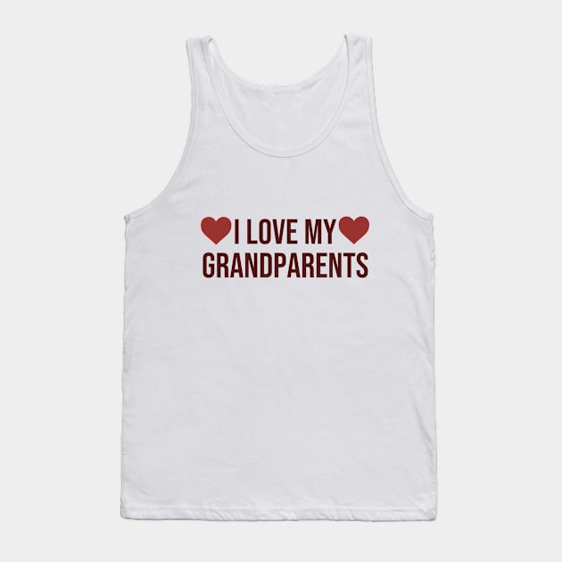 Love Grandparents Funny Cute Heart Tank Top by Mellowdellow